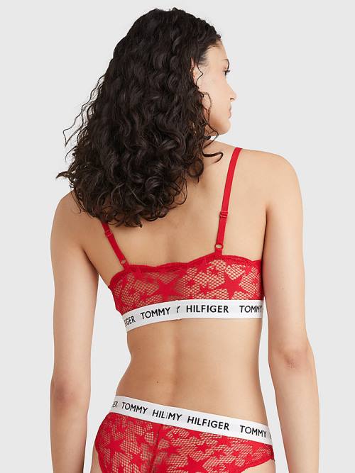 Tommy Hilfiger Tommy 85 Star Dantel Non-Wired Push-Up Bra İç Giyim Kadın Kırmızı | TH942BZC