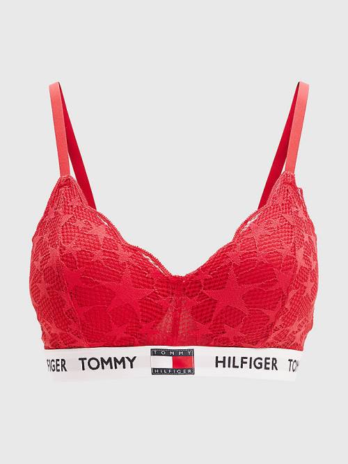 Tommy Hilfiger Tommy 85 Star Dantel Non-Wired Push-Up Bra İç Giyim Kadın Kırmızı | TH942BZC