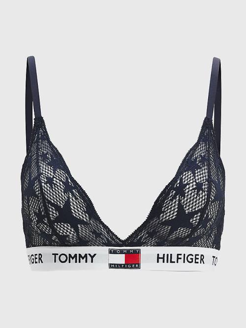 Tommy Hilfiger Tommy 85 Star Dantel Triangle Bra İç Giyim Kadın Mavi | TH487CGE