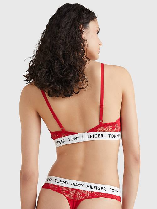 Tommy Hilfiger Tommy 85 Star Dantel Triangle Bra İç Giyim Kadın Kırmızı | TH723CFI