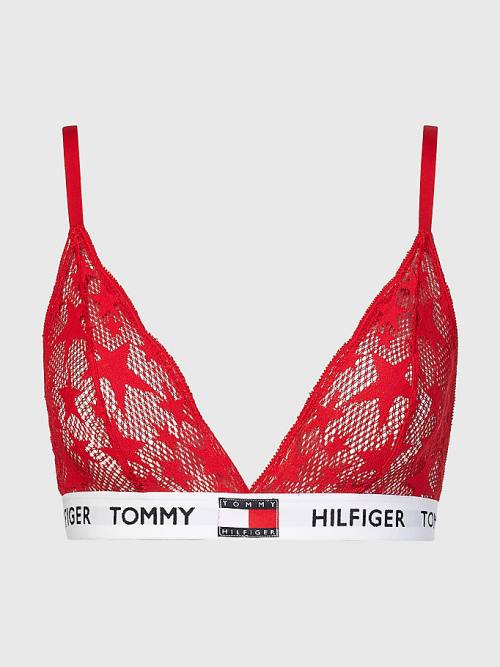 Tommy Hilfiger Tommy 85 Star Dantel Triangle Bra İç Giyim Kadın Kırmızı | TH723CFI