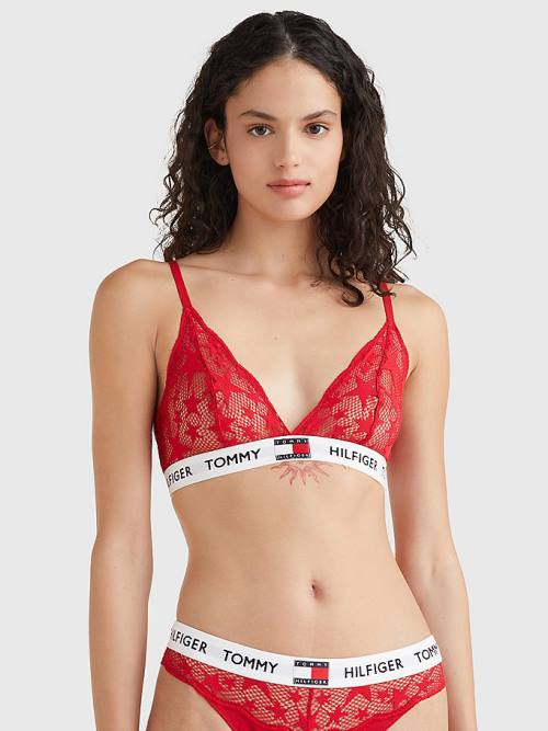 Tommy Hilfiger Tommy 85 Star Dantel Triangle Bra İç Giyim Kadın Kırmızı | TH723CFI