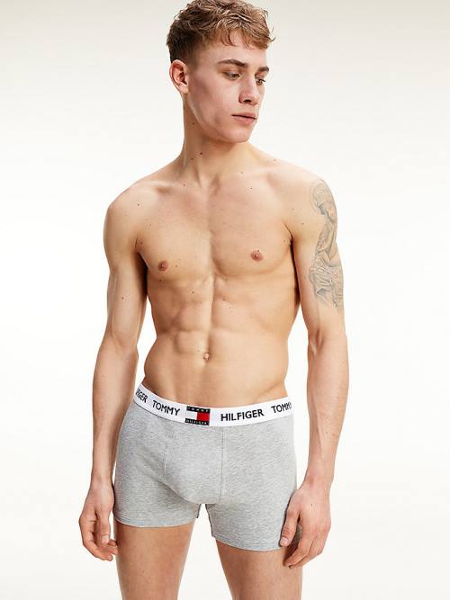 Tommy Hilfiger Tommy 85 Stretch Pamuklu Logo Trunks İç Giyim Erkek Gri | TH042CRT