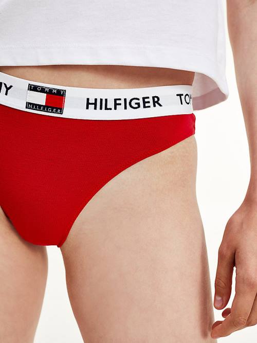 Tommy Hilfiger Tommy 85 Stretch Pamuklu Logo Briefs İç Giyim Kadın Kırmızı | TH153ADH