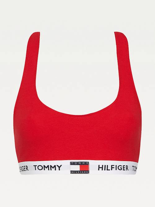 Tommy Hilfiger Tommy 85 Stretch Pamuklu Logo Bralette İç Giyim Kadın Kırmızı | TH210YVB