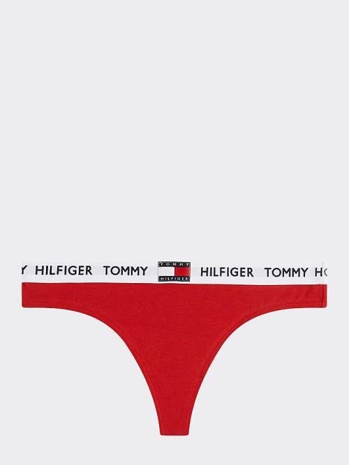 Tommy Hilfiger Tommy 85 Stretch Pamuklu Logo Tanga İç Giyim Kadın Kırmızı | TH234CBD