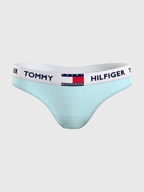 Tommy Hilfiger Tommy 85 Stretch Pamuklu Logo Tanga İç Giyim Kadın Mavi | TH251EVH