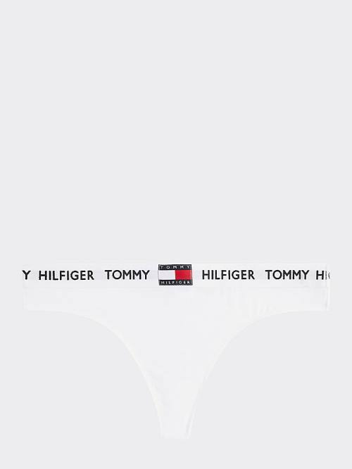 Tommy Hilfiger Tommy 85 Stretch Pamuklu Logo Tanga İç Giyim Kadın Beyaz | TH325DXF