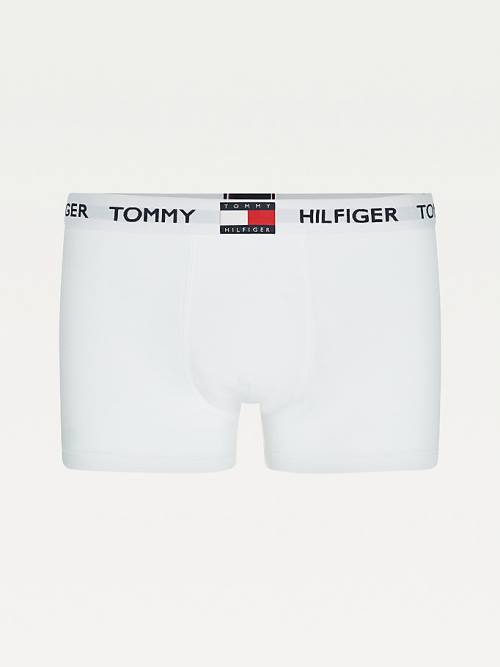 Tommy Hilfiger Tommy 85 Stretch Pamuklu Logo Trunks İç Giyim Erkek Beyaz | TH379FSP