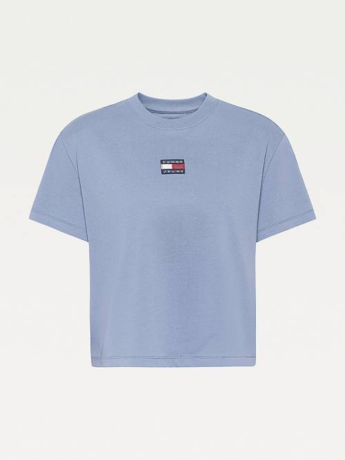 Tommy Hilfiger Tommy Badge Crew Neck Tişört Kadın Mor | TH985AFO