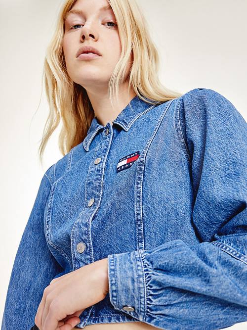 Tommy Hilfiger Tommy Badge Denim Bluz Kadın Denim | TH271LQT