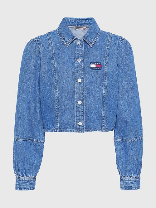 Tommy Hilfiger Tommy Badge Denim Bluz Kadın Denim | TH271LQT