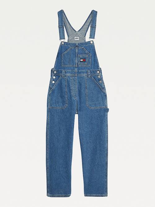 Tommy Hilfiger Tommy Badge Denim Dungarees Jean Pantolon Kadın Denim | TH085NAO