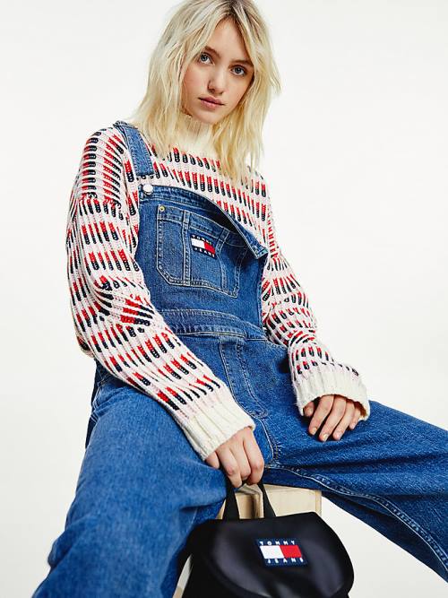 Tommy Hilfiger Tommy Badge Denim Dungarees Jean Pantolon Kadın Denim | TH213YEX