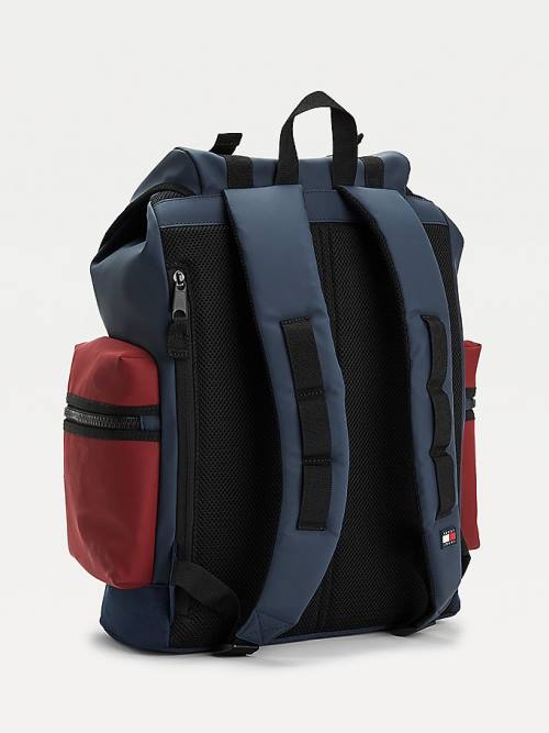 Tommy Hilfiger Tommy Badge Double Clip Backpack Çanta Erkek Mavi | TH459PQW