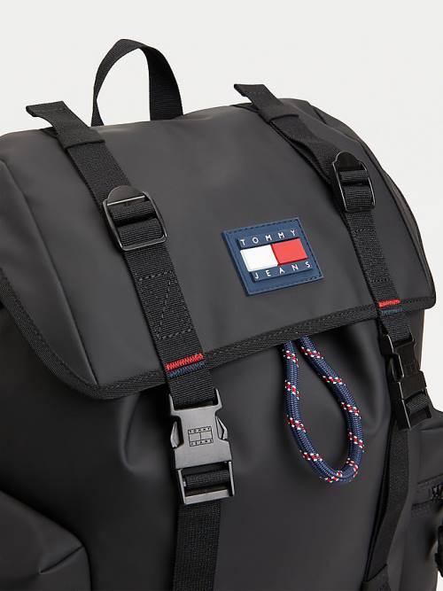 Tommy Hilfiger Tommy Badge Double Clip Backpack Çanta Erkek Siyah | TH632BYA