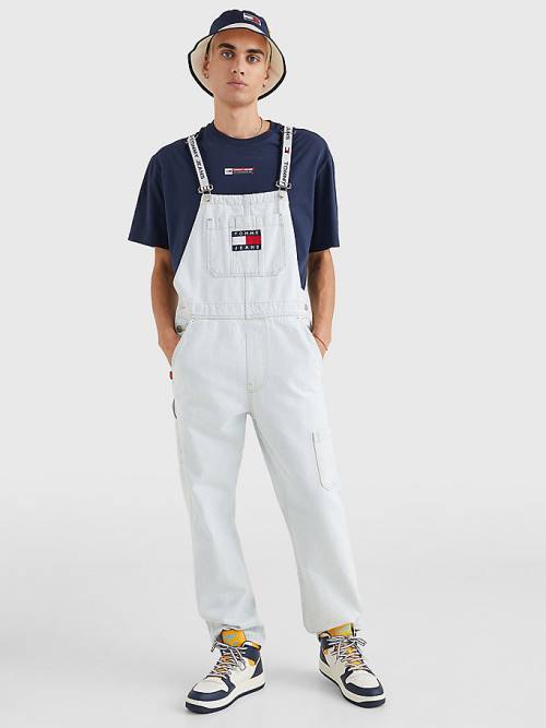 Tommy Hilfiger Tommy Badge Dungarees Jean Pantolon Erkek Denim | TH731KQG