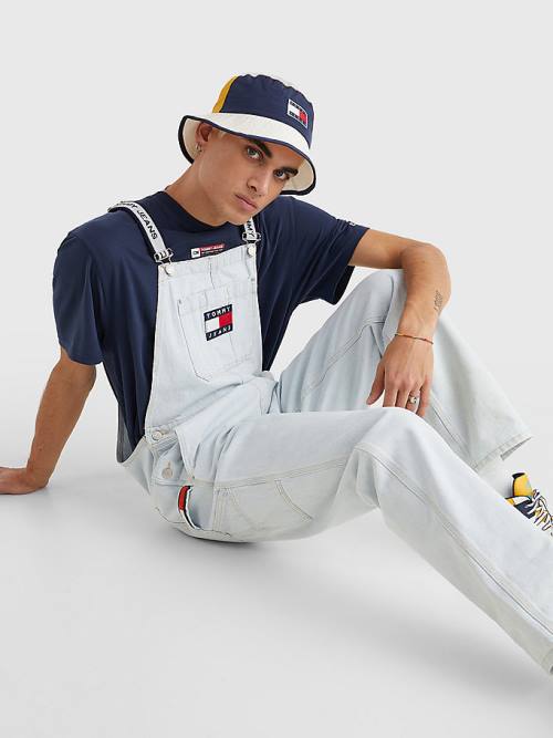 Tommy Hilfiger Tommy Badge Dungarees Jean Pantolon Erkek Denim | TH731KQG