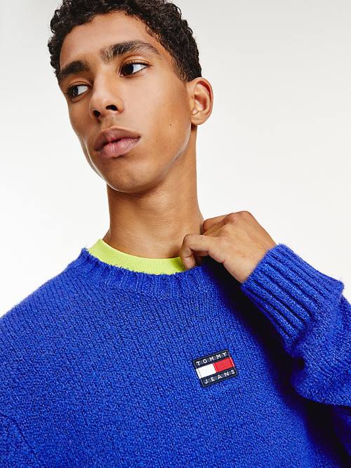 Tommy Hilfiger Tommy Badge Jumper Kazak Erkek Mor | TH490MTP