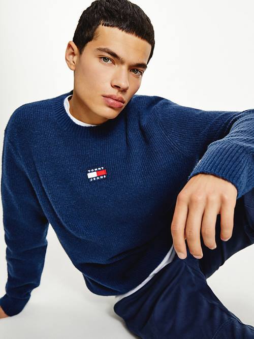 Tommy Hilfiger Tommy Badge Jumper Kazak Erkek Mavi | TH695PWO