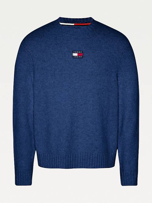 Tommy Hilfiger Tommy Badge Jumper Kazak Erkek Mavi | TH695PWO