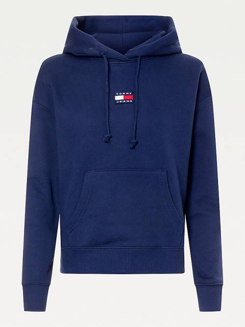 Tommy Hilfiger Tommy Badge Kapüşonlu Sweatshirt Kadın Mavi | TH031SEQ