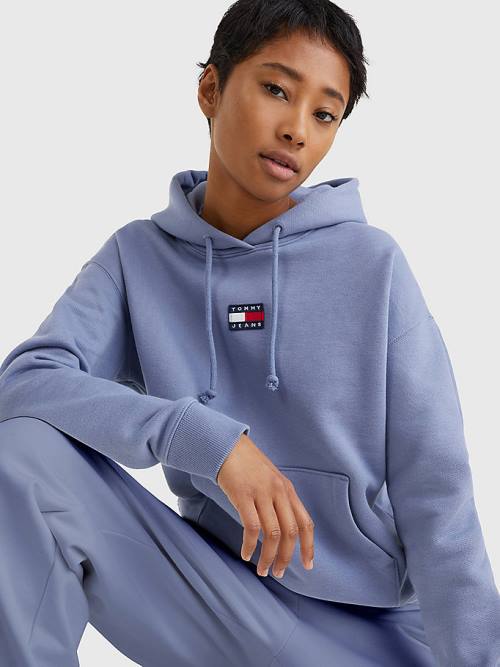 Tommy Hilfiger Tommy Badge Kapüşonlu Sweatshirt Kadın Mor | TH431VRE