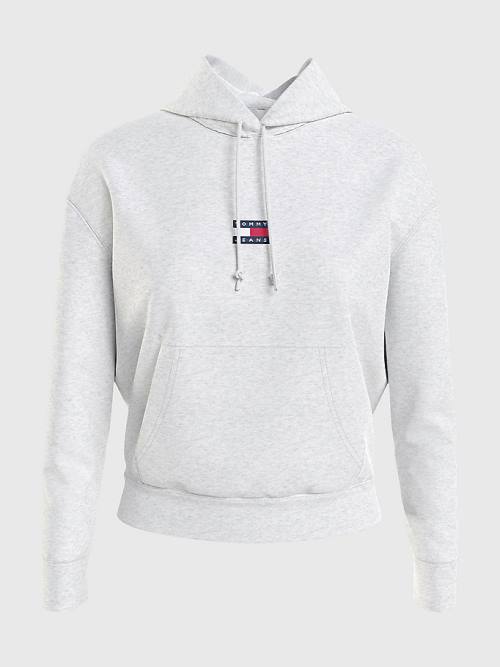 Tommy Hilfiger Tommy Badge Kapüşonlu Sweatshirt Kadın Gri | TH638MBX