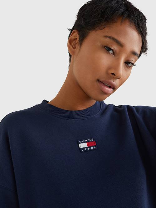 Tommy Hilfiger Tommy Badge Kazak Elbise Kadın Mavi | TH698WFY