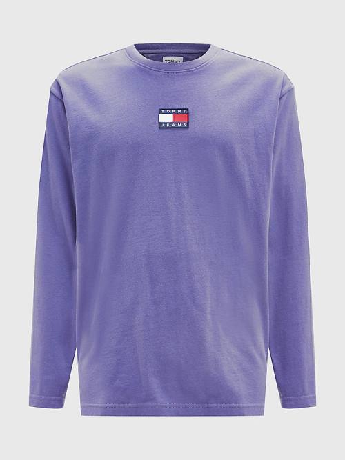 Tommy Hilfiger Tommy Badge Long Sleeve Tişört Erkek Mavi | TH320FDK