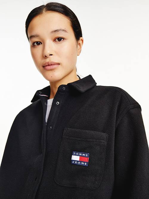 Tommy Hilfiger Tommy Badge Polar Fleece Gömlek Kadın Siyah | TH674THO