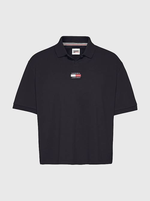 Tommy Hilfiger Tommy Badge Polo Yaka Tişört Kadın Siyah | TH157FVH