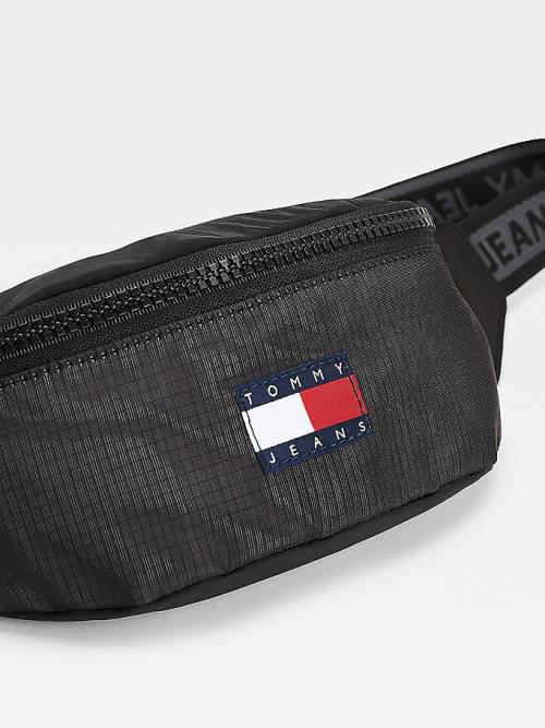 Tommy Hilfiger Tommy Badge Recycled Nylon Bumbag Çanta Erkek Siyah | TH691ODY