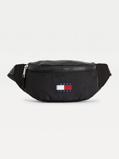 Tommy Hilfiger Tommy Badge Recycled Nylon Bumbag Çanta Erkek Siyah | TH691ODY