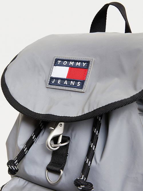 Tommy Hilfiger Tommy Badge Reflective Backpack Çanta Erkek Gri | TH235QSX