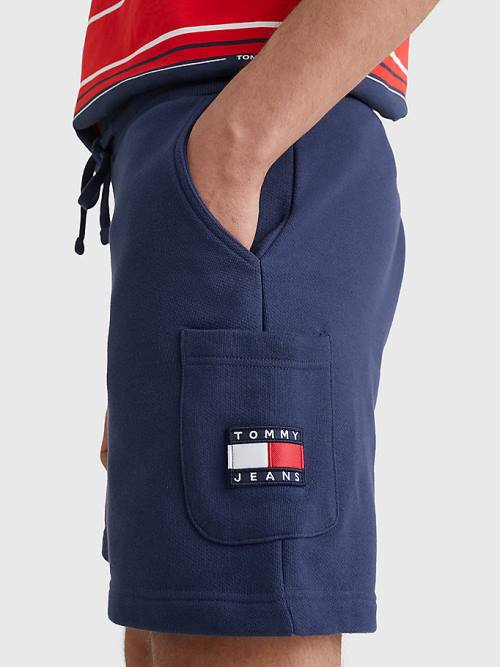 Tommy Hilfiger Tommy Badge Relaxed Cargo Şort Erkek Mavi | TH173FBU