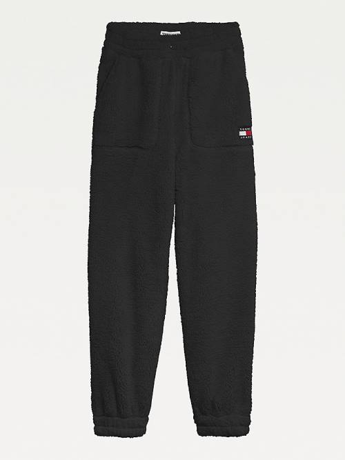 Tommy Hilfiger Tommy Badge Relaxed Fit Fleece Joggers Pantolon Kadın Siyah | TH178MKE