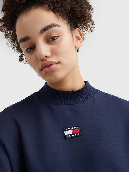 Tommy Hilfiger Tommy Badge Relaxed Tişört Kadın Mavi | TH856JHA