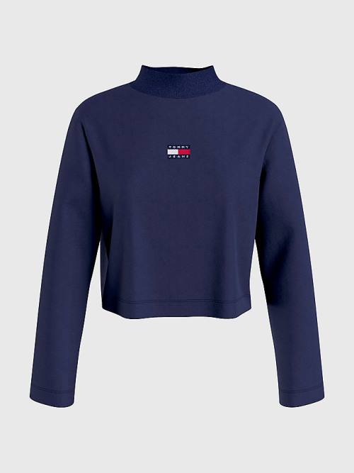 Tommy Hilfiger Tommy Badge Relaxed Tişört Kadın Mavi | TH856JHA