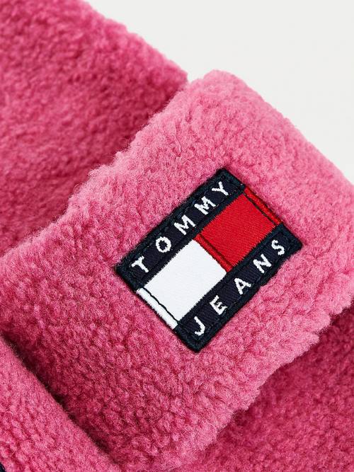 Tommy Hilfiger Tommy Badge Sherpa Slides Sandalet Kadın Mor | TH647ZCA