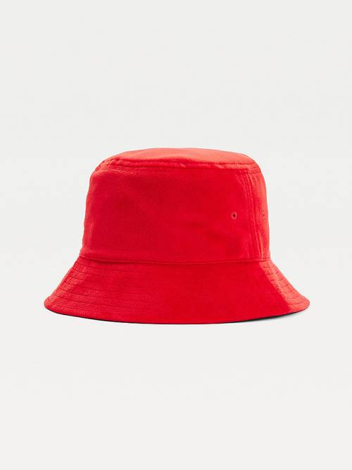 Tommy Hilfiger Tommy Badge Velvet Bucket Şapka Kadın Kırmızı | TH172PKL