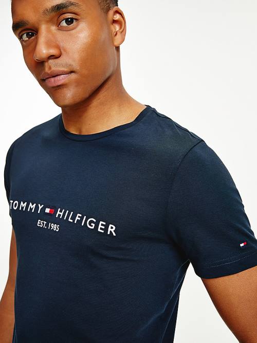 Tommy Hilfiger Tommy Hilfiger Logo Tişört Erkek Mavi | TH061WRM