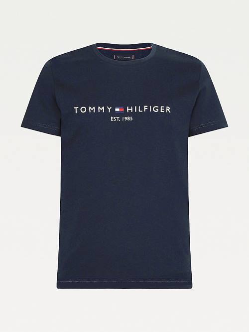 Tommy Hilfiger Tommy Hilfiger Logo Tişört Erkek Mavi | TH061WRM