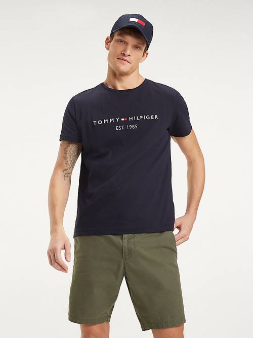 Tommy Hilfiger Tommy Hilfiger Logo Tişört Erkek Mavi | TH061WRM