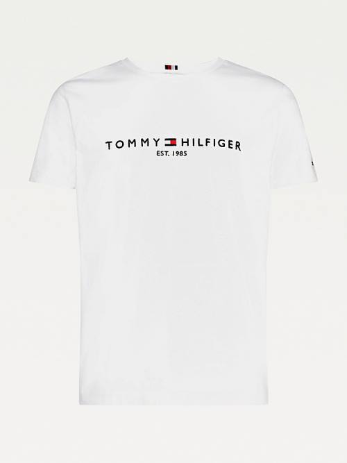 Tommy Hilfiger Tommy Hilfiger Logo Tişört Erkek Beyaz | TH650JOT