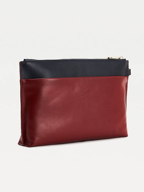 Tommy Hilfiger Tommy Icons Deri Clutch Çanta Kadın Mavi | TH159LZG