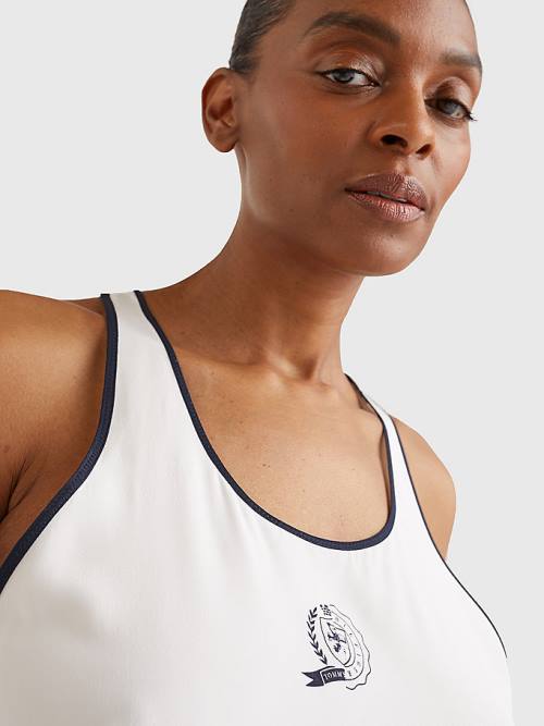 Tommy Hilfiger Tommy Icons Silk Racerback Tank Top Gömlek Kadın Beyaz | TH310ULE