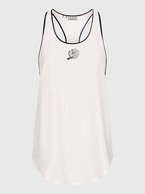 Tommy Hilfiger Tommy Icons Silk Racerback Tank Top Gömlek Kadın Beyaz | TH310ULE