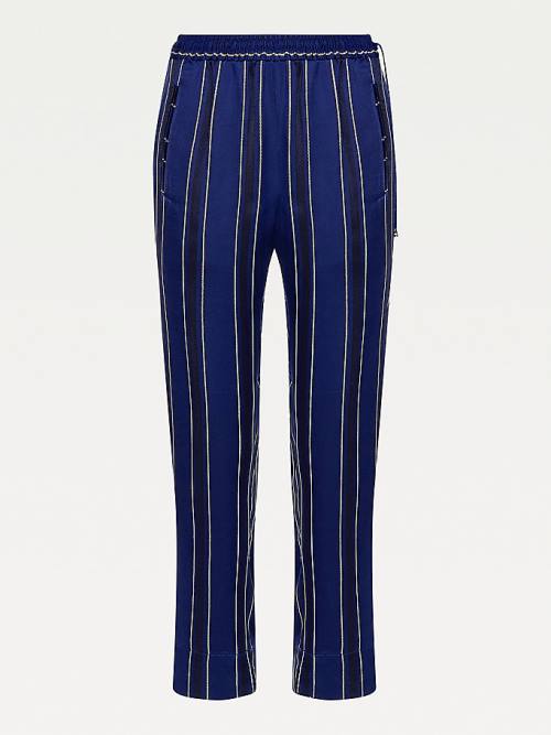 Tommy Hilfiger Tommy Icons Stripe Relaxed Tapered Pantolon Kadın Mavi | TH876OTB