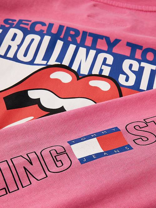 Tommy Hilfiger Tommy Revisited Long Sleeve Rolling Stones Cropped Tişört Kadın Pembe | TH086MVH